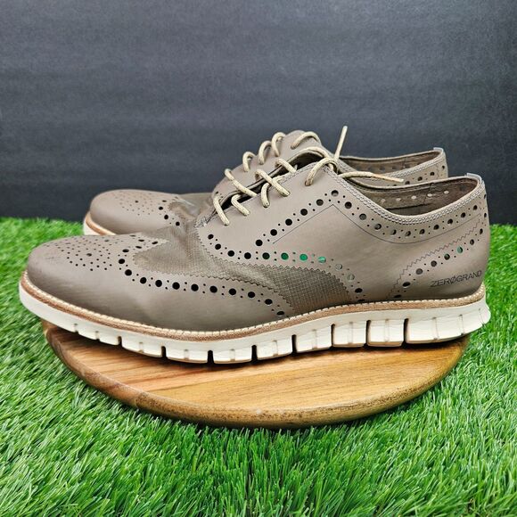 Cole Haan Zerogrand Wingtip Oxford Shoes Leather Brown Mens Size 11.5 M C14006